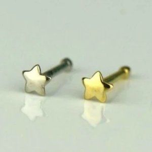COPY - 14K Solid Gold Star Nose Ring Piercing for Womens Body Jewelry Gold Pier…